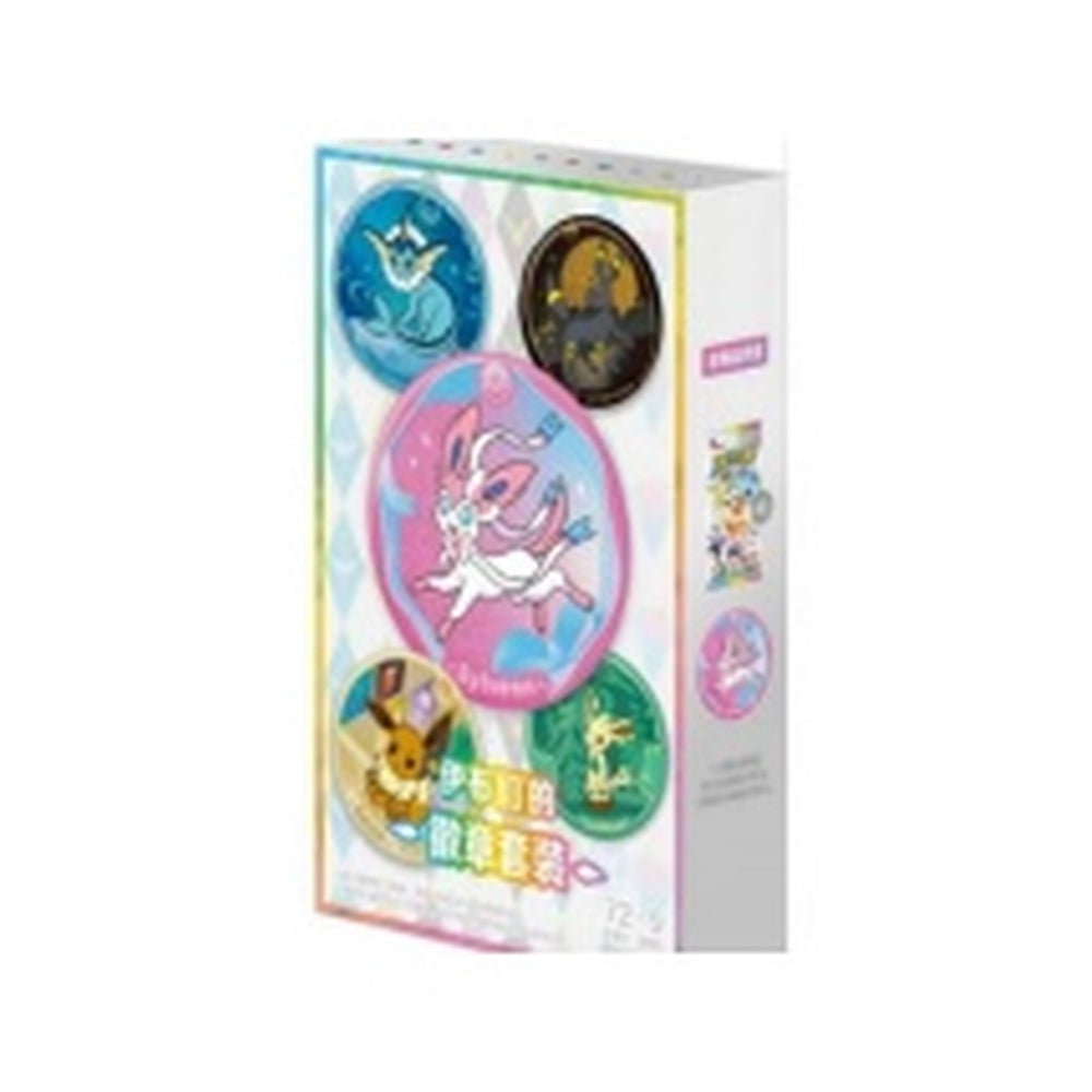 Simplified Chinese Pokémon Eevee Evolutions Mystery Badge Set preorder